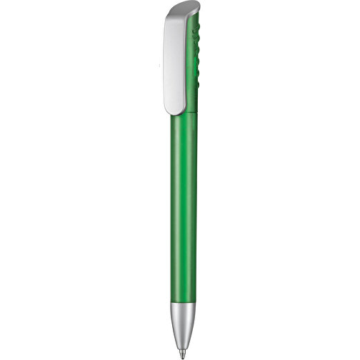 Kugelschreiber Top Spin Frozen SI , Ritter-Pen, grün-frozen/silber, ABS-Kunststoff, 14,10cm (Länge), Bild 1
