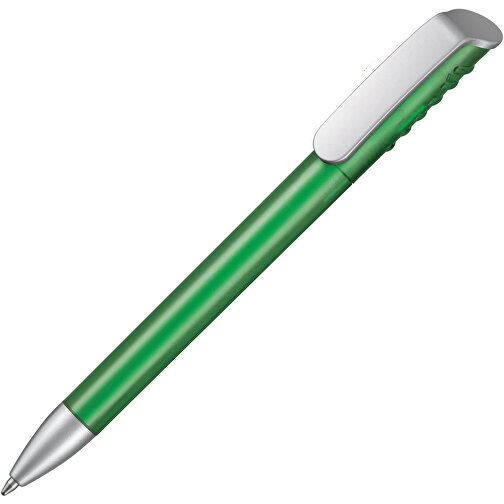 Kugelschreiber Top Spin Frozen SI , Ritter-Pen, grün-frozen/silber, ABS-Kunststoff, 14,10cm (Länge), Bild 2