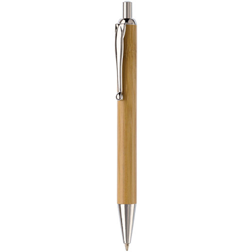 Kugelschreiber Bambus , natur, Bambus & Metall, 13,50cm (Länge), Bild 1