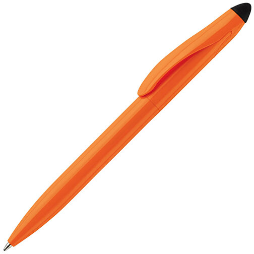 Stylus Kugelschreiber Touchy , orange / schwarz, ABS, 14,50cm (Länge), Bild 2