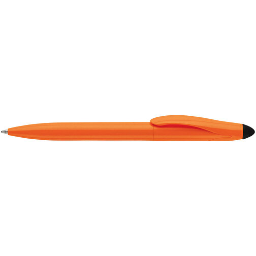 Stylus Kugelschreiber Touchy , orange / schwarz, ABS, 14,50cm (Länge), Bild 3