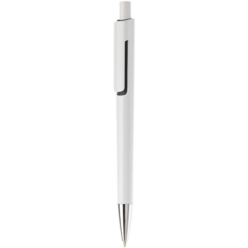 Kugelschreiber Illusion , weiss / schwarz, ABS, 13,90cm (Länge), Bild 1