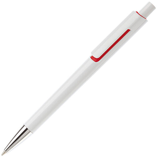 Kugelschreiber Illusion , weiß / rot, ABS, 13,90cm (Länge), Bild 2