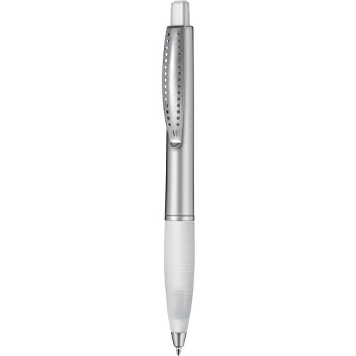Kugelschreiber CLUB SILVER , Ritter-Pen, weiß-frost/silber, ABS-Kunststoff, 14,20cm (Länge), Bild 1