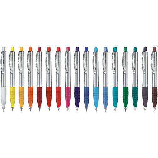 Kugelschreiber CLUB SILVER , Ritter-Pen, weiss-frost/silber, ABS-Kunststoff, 14,20cm (Länge), Bild 4
