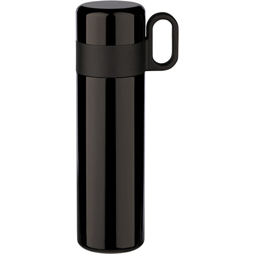 Isolierflasche Mit Becher 500ml , schwarz, Edelstahl & PP, 25,00cm (Höhe), Bild 1