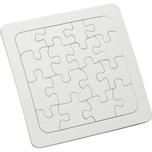 Puzzle 'Quadrat' , weiß, PAP, 1,38cm x 0,02cm x 1,38cm (Länge x Höhe x Breite), Bild 1