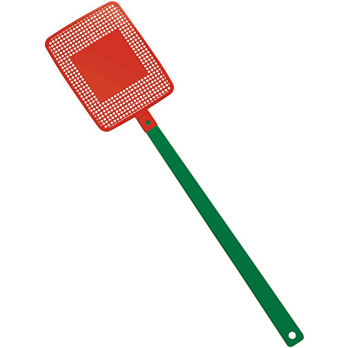 Fliegenklatsche 'Rechteck' , grün, rot, PPC+PS, 43,50cm x 0,50cm x 10,00cm (Länge x Höhe x Breite), Bild 1