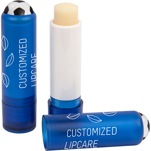 Lippenpflegestift 'Lipcare 3D Fussball' , blau, Kunststoff, 7,90cm (Höhe), Bild 1