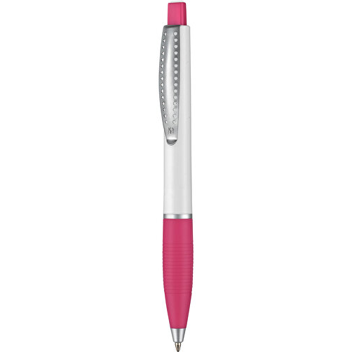 Kugelschreiber Club SI , Ritter-Pen, pink/weiß, ABS-Kunststoff, 14,20cm (Länge), Bild 1