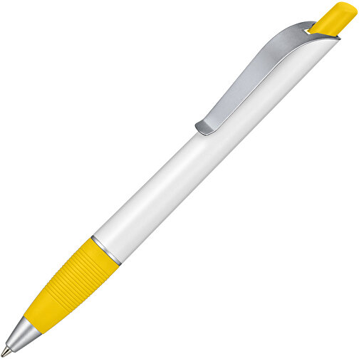 Kugelschreiber Bond , Ritter-Pen, zitronen-gelb/weiss, ABS-Kunststoff, 14,30cm (Länge), Bild 2