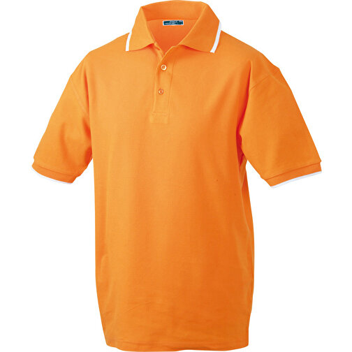Polo Tipping , James Nicholson, orange/weiss, 100% Baumwolle, gekämmt, ringgesponnen, M, , Bild 1