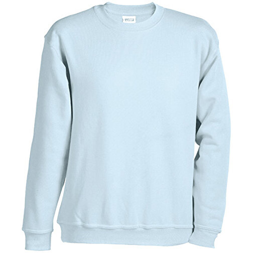 Round-Sweat Heavy Junior , James Nicholson, light-blau, 80% Baumwolle, ringgesponnen, 20% Polyester, L (134/140), , Bild 1