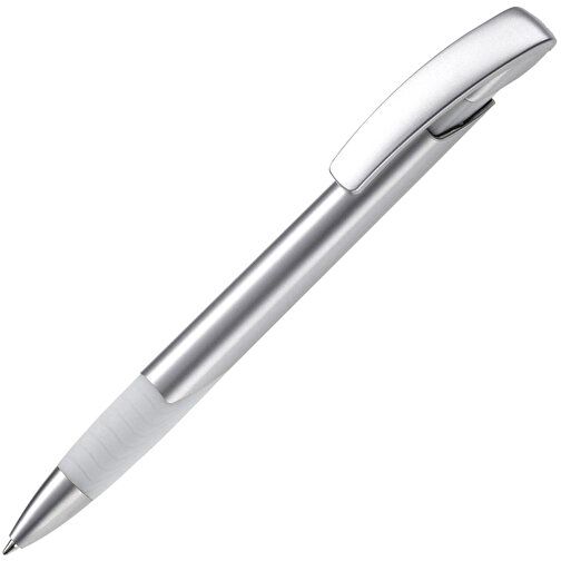 Kugelschreiber Zorro Silver , silber / weiß, ABS & Metall, 14,50cm (Länge), Bild 2