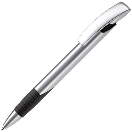 Kugelschreiber Zorro Silver , silber / schwarz, ABS & Metall, 14,50cm (Länge), Bild 2