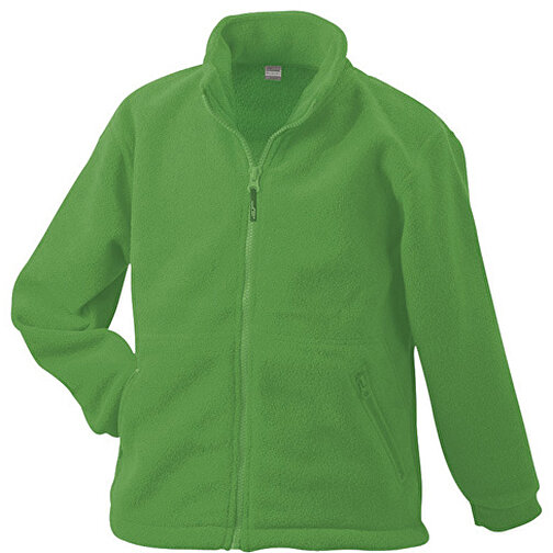 Full-Zip Fleece Junior , James Nicholson, lime-grün, 100% Polyester, M (122/128), , Bild 1