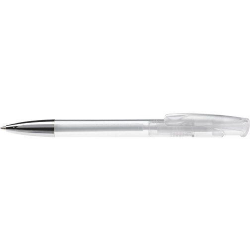 Kugelschreiber Avalon Transparent Mit Metallspitze , transparent weiß, ABS & Metall, 14,60cm (Länge), Bild 3