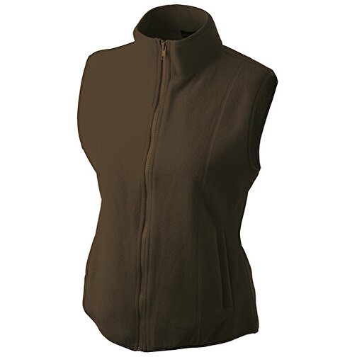 Girly Microfleece Vest , James Nicholson, braun, 100% Polyester, XL, , Bild 1