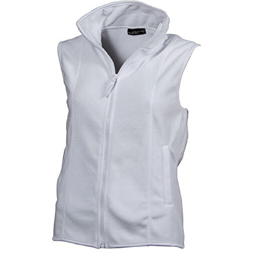 Girly Microfleece Vest , James Nicholson, weiss, 100% Polyester, M, , Bild 1