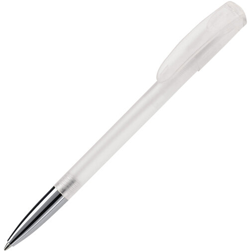 Kugelschreiber Deniro Mit Metallspitze Frosty , gefrostet weiß, ABS & Metall, 14,30cm (Länge), Bild 2