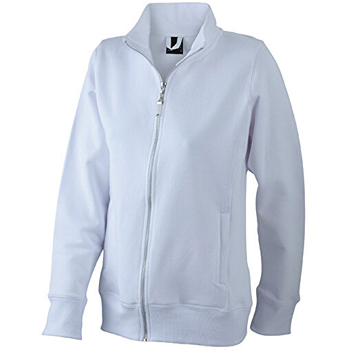 Ladies’ Jacket , James Nicholson, weiß, 80% Baumwolle, ringgesponnen, 20% Polyester, XL, , Bild 1