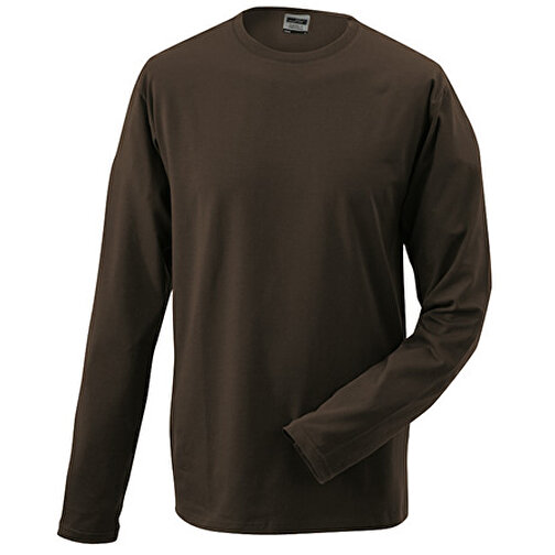 Elastic-T Long-Sleeved , James Nicholson, braun, 95% Baumwolle, gekämmt, ringgesponnen, 5% Elasthan, L, , Bild 1