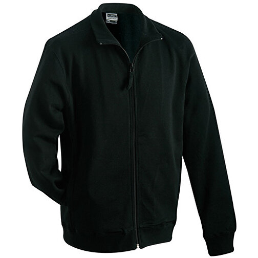 Sweat Jacket , James Nicholson, schwarz, 100% Baumwolle, gekämmt, ringgesponnen, S, , Bild 1