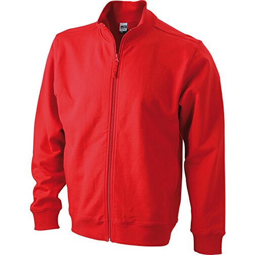 Sweat Jacket , James Nicholson, rot, 100% Baumwolle, gekämmt, ringgesponnen, XL, , Bild 1