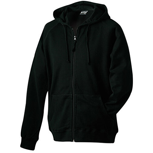 Hooded Jacket , James Nicholson, schwarz, 100% Baumwolle, gekämmt, ringgesponnen, L, , Bild 1