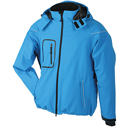 Men’s Winter Softshell Jacket , James Nicholson, aqua, 100% Polyester, L, , Bild 1