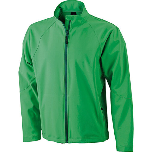 Men’s Softshell Jacket , James Nicholson, grün, 90% Polyester, 10% Elasthan, M, , Bild 1