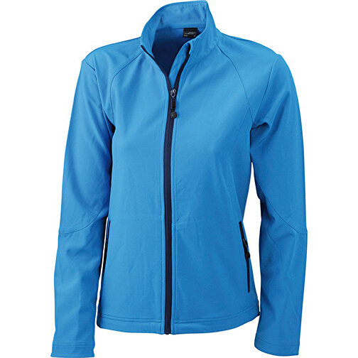 Ladies’ Softshell Jacket , James Nicholson, azur, 90% Polyester, 10% Elasthan, S, , Bild 1