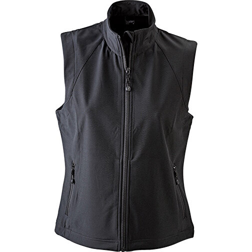 Ladies’ Softshell Vest , James Nicholson, schwarz, 90% Polyester, 10% Elasthan, XL, , Bild 1