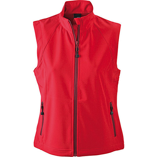 Ladies’ Softshell Vest , James Nicholson, rot, 90% Polyester, 10% Elasthan, M, , Bild 1