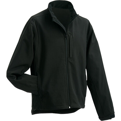 Men’s Softshell Jacket , James Nicholson, schwarz, 95% Polyester, 5% Elasthan, M, , Bild 1