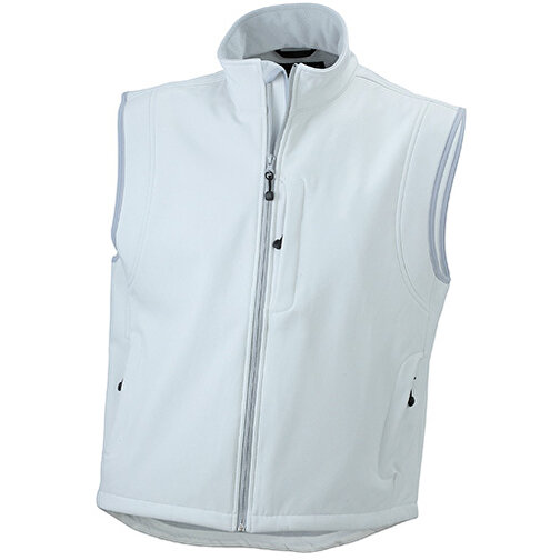 Men’s Softshell Vest , James Nicholson, off-weiß, 95% Polyester, 5% Elasthan, S, , Bild 1
