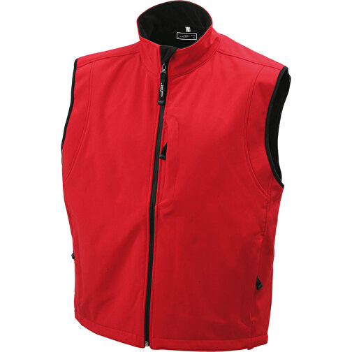 Men’s Softshell Vest , James Nicholson, rot, 95% Polyester, 5% Elasthan, XXL, , Bild 1