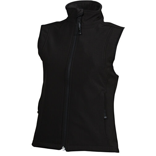 Ladies’ Softshell Vest , James Nicholson, schwarz, 95% Polyester, 5% Elasthan, M, , Bild 1