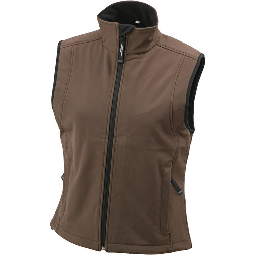 Ladies’ Softshell Vest , James Nicholson, braun, 95% Polyester, 5% Elasthan, XXL, , Bild 1