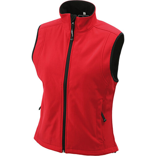 Ladies’ Softshell Vest , James Nicholson, rot, 95% Polyester, 5% Elasthan, L, , Bild 1