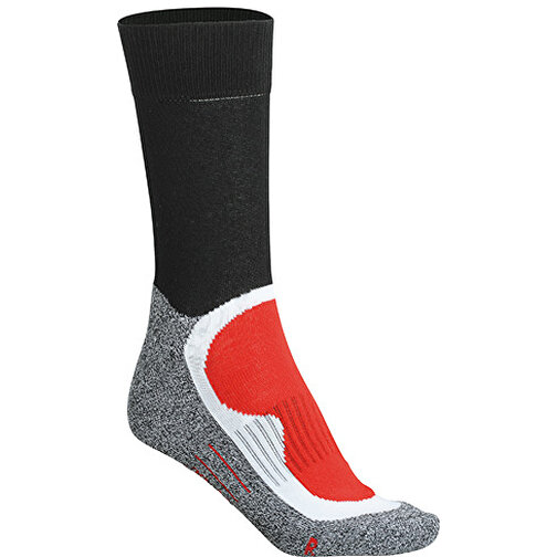 Sport Socks , James Nicholson, schwarz/rot, 76% Polyester, 22% Polyamid, 2% Elasthan, 45-47, , Bild 1