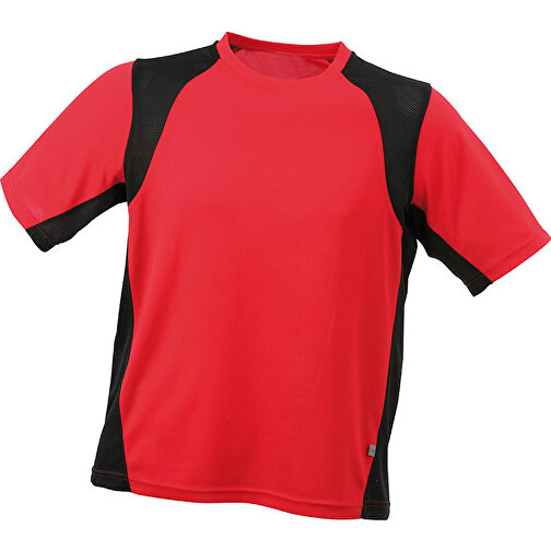 Men’s Running-T , James Nicholson, rot/schwarz, 100% Polyester, XL, , Bild 1