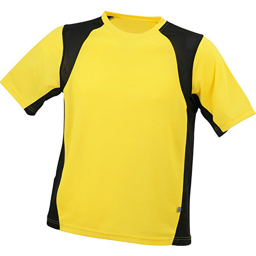 Men’s Running-T , James Nicholson, gelb/schwarz, 100% Polyester, XXL, , Bild 1