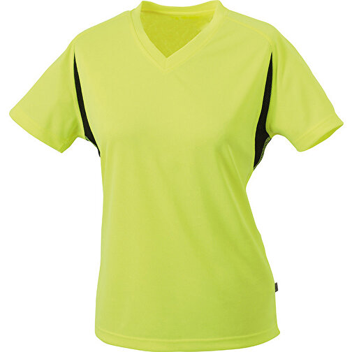 Ladies’ Running-T , James Nicholson, fluo-gelb/schwarz, 100% Polyester, M, , Bild 1