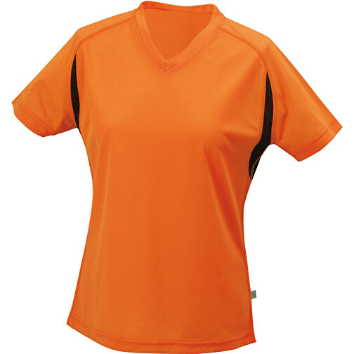 Ladies’ Running-T , James Nicholson, orange/schwarz, 100% Polyester, XL, , Bild 1