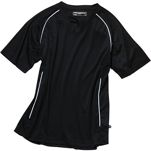 Team Shirt , James Nicholson, schwarz/weiß, 100% Polyester, L, , Bild 1