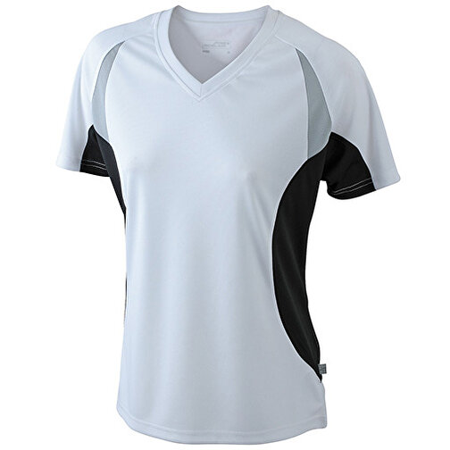 Ladies’ Running-T , James Nicholson, weiß/schwarz, 100% Polyester, XL, , Bild 1