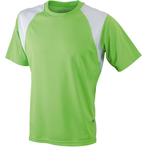 Men’s Running-T , James Nicholson, lime-grün/weiß, 100% Polyester, 3XL, , Bild 1