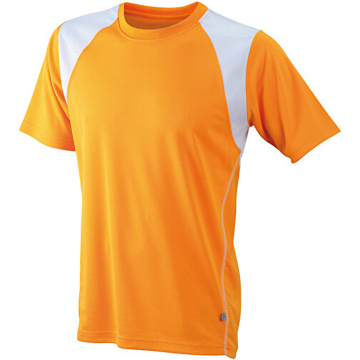 Men’s Running-T , James Nicholson, orange/weiß, 100% Polyester, XL, , Bild 1