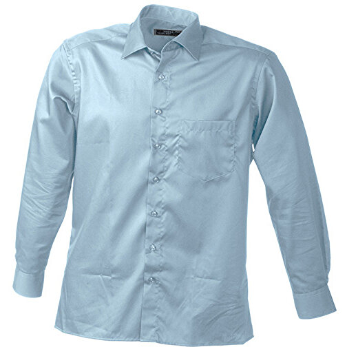 Men’s Business Shirt Long-Sleeved , James Nicholson, light-blau, 100% Baumwolle, M, , Bild 1